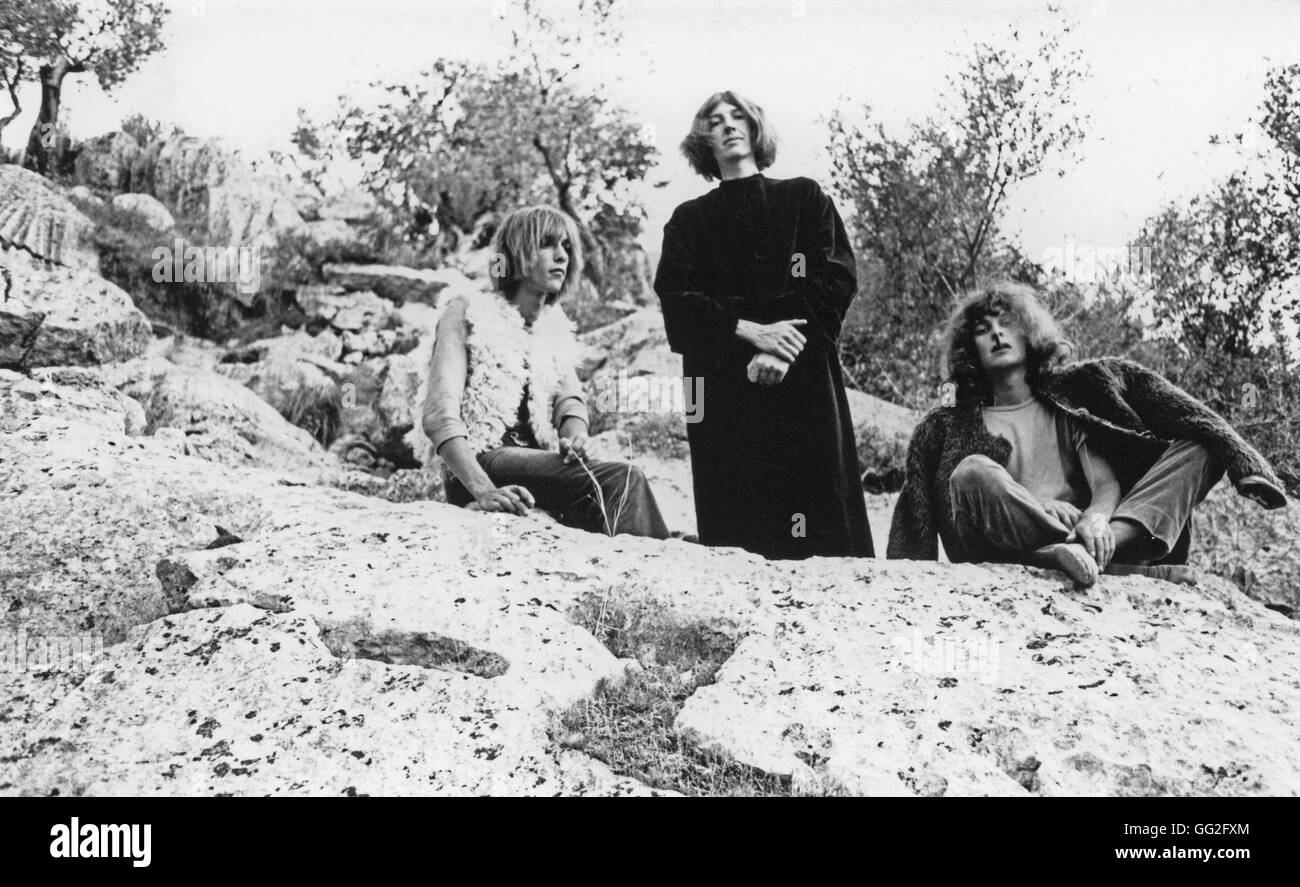 Banana Moon Band, psychedelic-Rock-Band. Daevid Allen, Gilli Smyth, Marc Blanc, Patrick Fontaine Deià (Deya), Balearen, 1968 Stockfoto