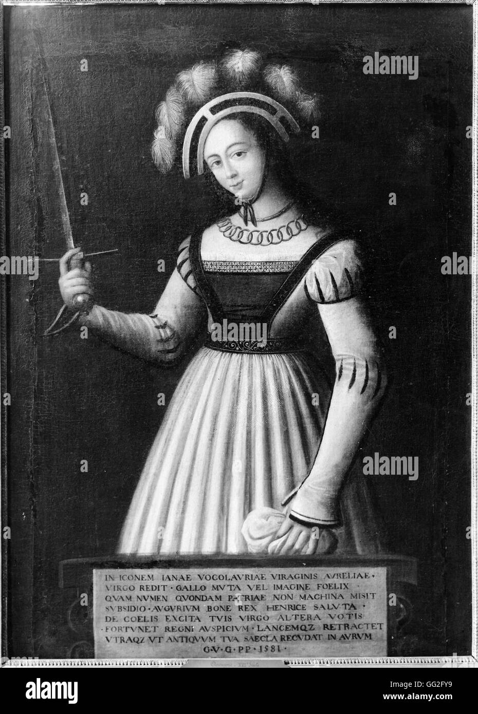 Anonyme französische Schule Porträt von Joan of Arc 1581 Orléans, Musée Historique et Archéologique Stockfoto