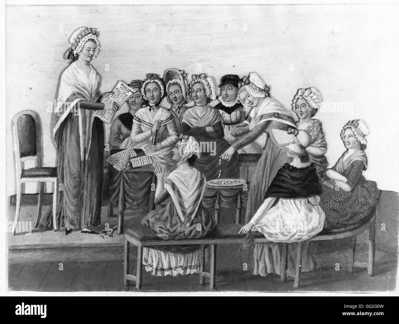 Jean-Baptiste Lesueur französischen Schule der Vaterländischen Frauenverein während der französischen Revolution 1791 Paris, Musée Carnavalet Stockfoto