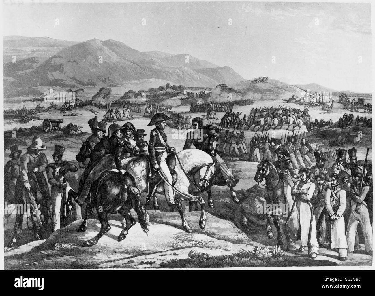 Unabhängigkeit von Chile: Schlacht von Maipo, 5. April 1818 Gravur Stockfoto