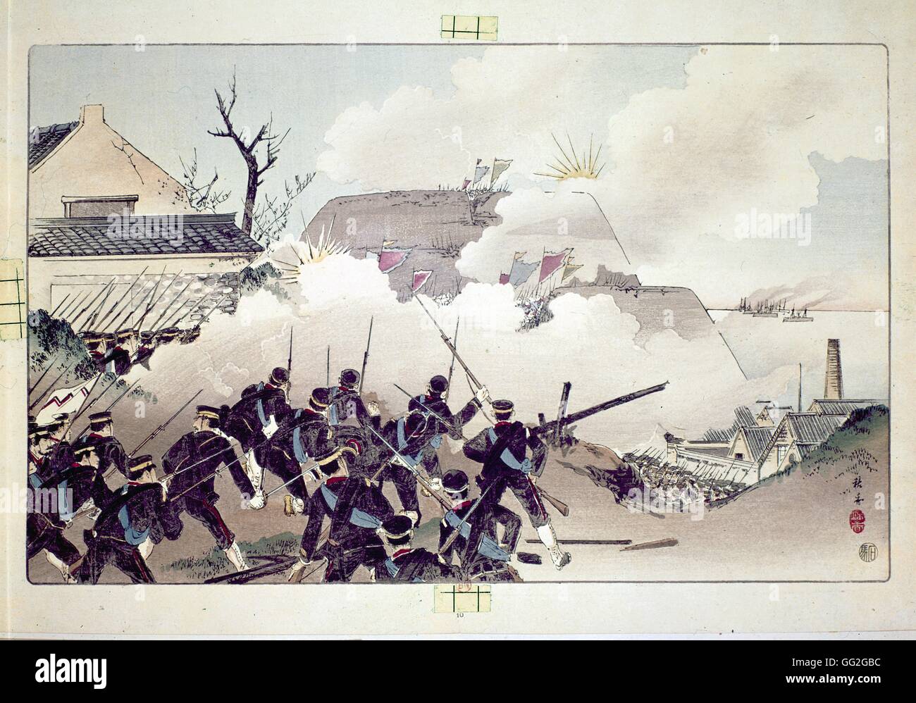 Ersten Sino-japanischen Krieg: Schlacht von Port Arthur 21. November 1894 Paris, Bibliothèque Nationale de France Stockfoto