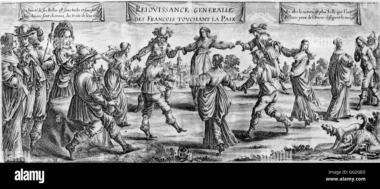 Französischer Tänzer Frieden zu feiern. 1678 Gravur Paris, Bibliothèque Nationale de France Stockfoto