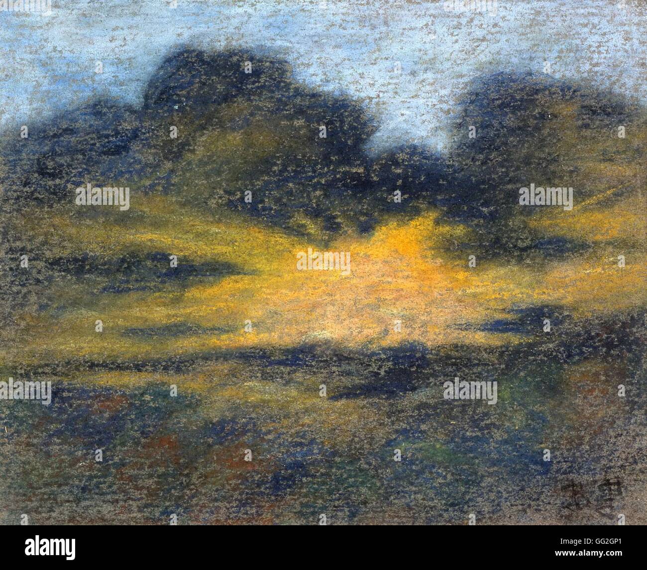 Pierre Ernest Prins French Schule Sky Ciel des 19. Jahrhunderts Pastell (22 x 18 cm) Privatsammlung Stockfoto