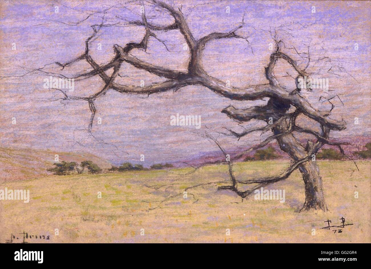 Pierre Ernest Prins French Schule toten Baum L'arbre Mort 19. Jahrhundert Pastell Private Sammlung Stockfoto