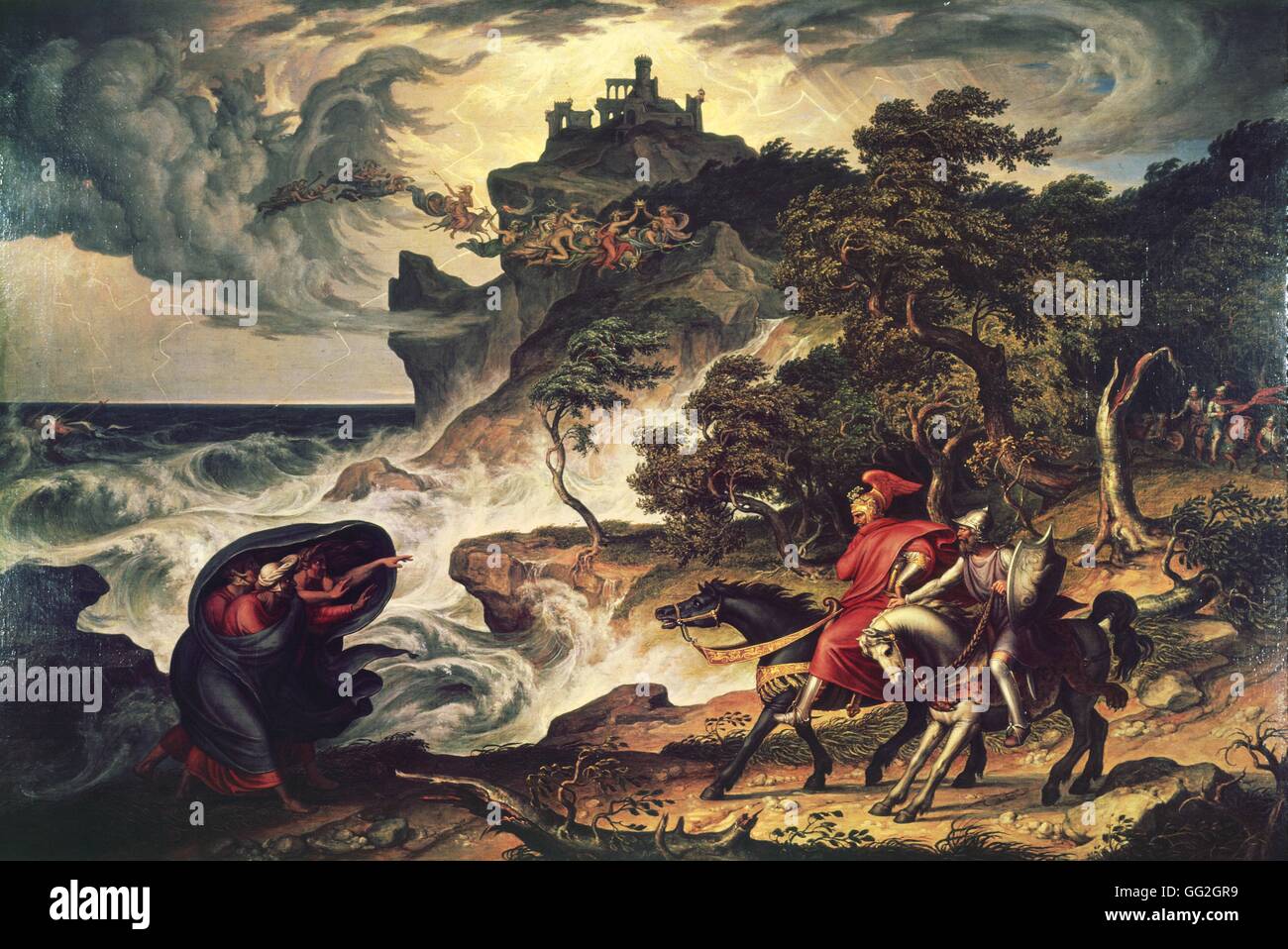 Joseph Anton Koch österreichische Schule, Macbeth und die Hexen 1834-1835-Öl auf Leinwand (114 x 155,2 cm) Basel, Kunstmuseum Stockfoto