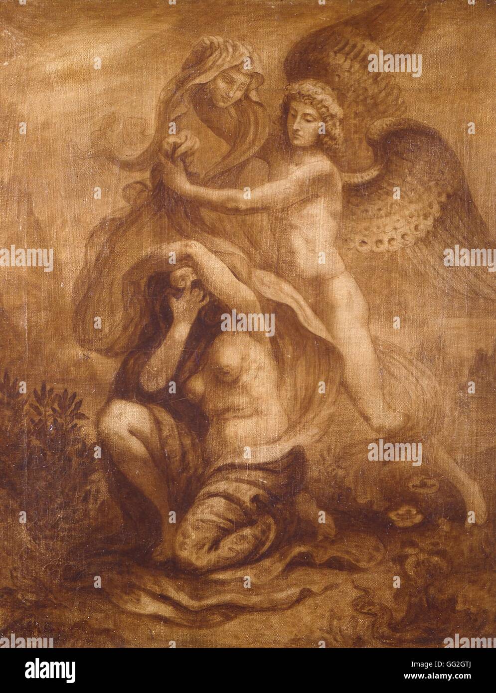 Armand Punkt Französisch Schule, Salome und der Engel Öl auf Leinwand (46 x 38 cm) Stockfoto