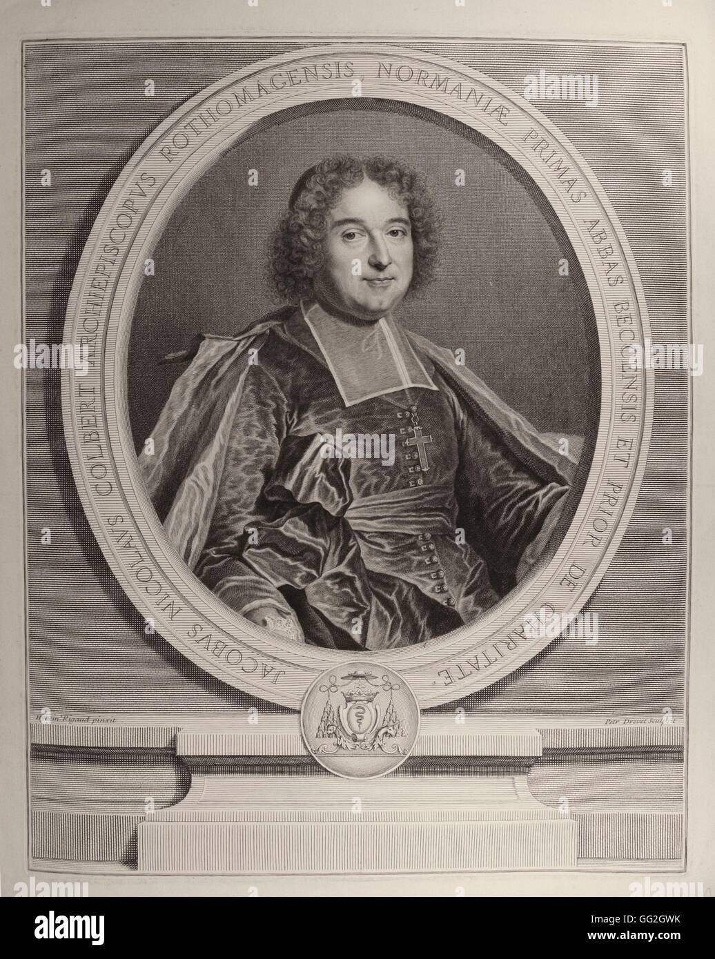 (Nach) Hyacinthe Rigaud Jacques Nicolas Colbert, (1655-17057), Erzbischof von Rouen, Sohn von Jean-Baptiste Colbert 1696 Stockfoto