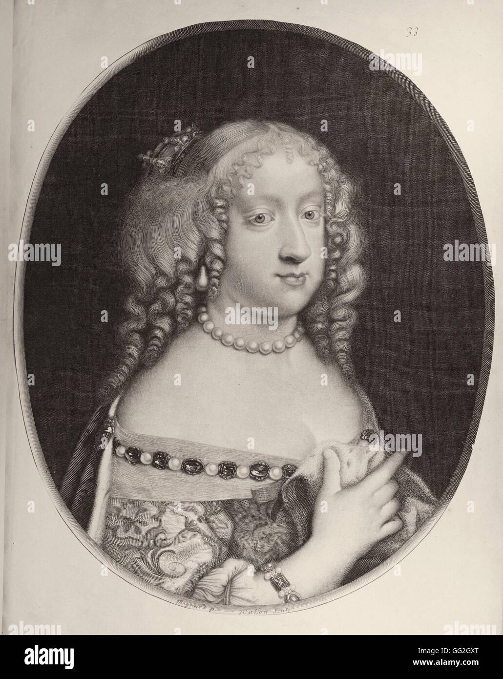 Porträt von Maria Theresa von Spanien, Königin von Frankreich (1638-1683), Ehefrau von Louis XIV Stockfoto