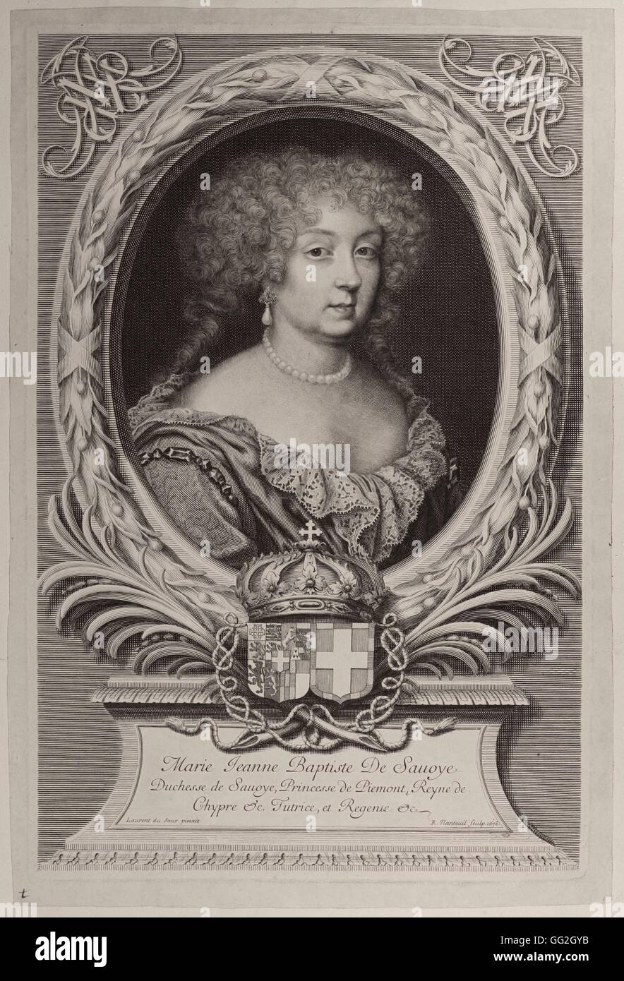 Robert Nanteuil French school Marie Jeanne Baptiste, (1644-1724), Dutchess Savoie Gravur 1678 Stockfoto