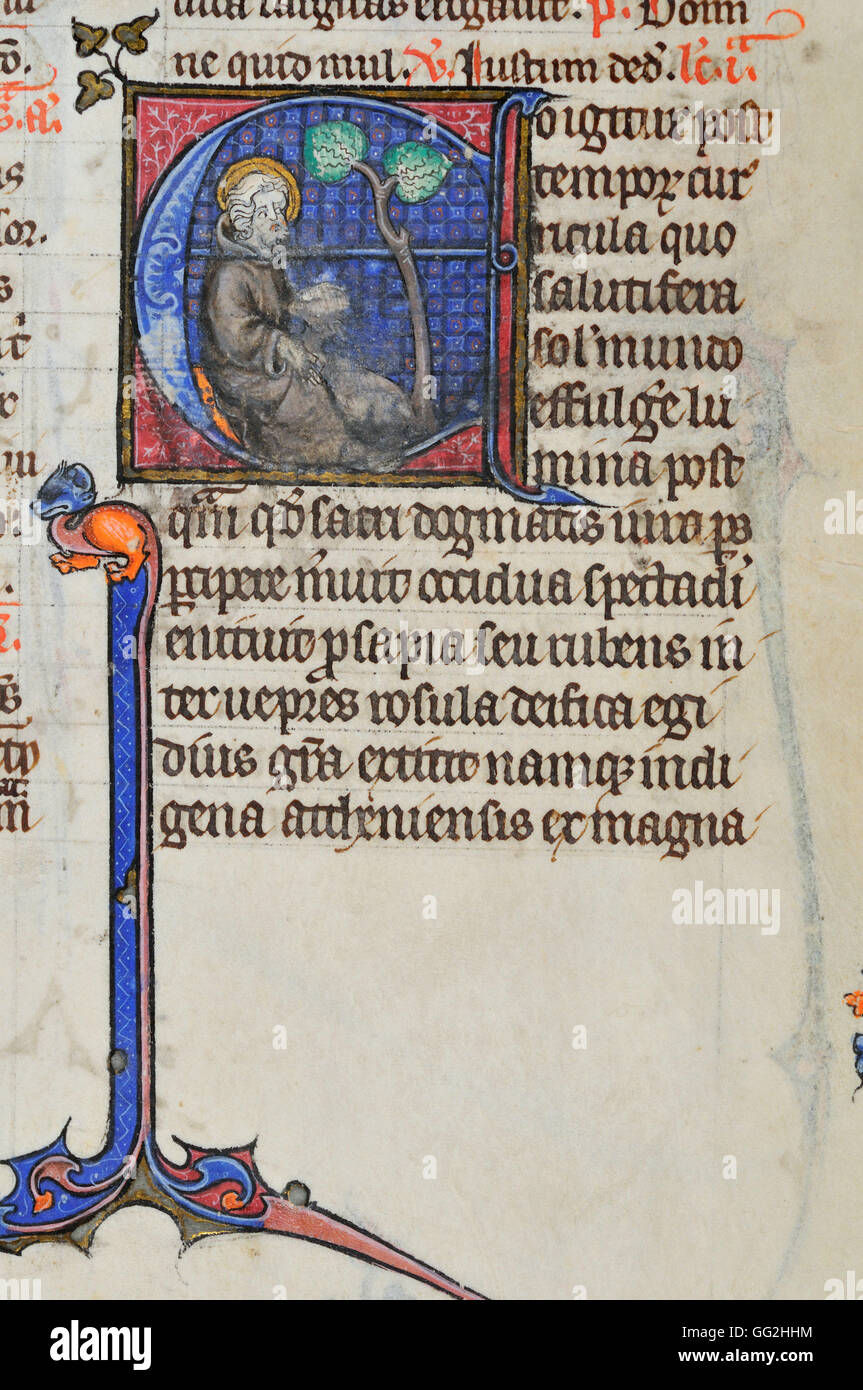 St. Giles-Brevier für Paris, folio 388 Anfang des 14. Jahrhunderts Manuskript Pergament Stockfoto