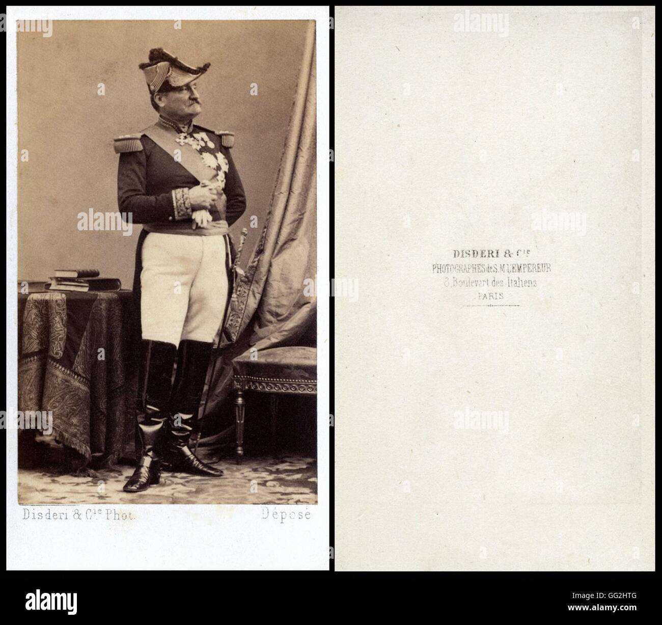 Der General Aimable Pélissier (1794-1864), Herzog von Malakoff, Marschall von Frankreich Foto von Disdéri Größe: Visitenkarte Stockfoto