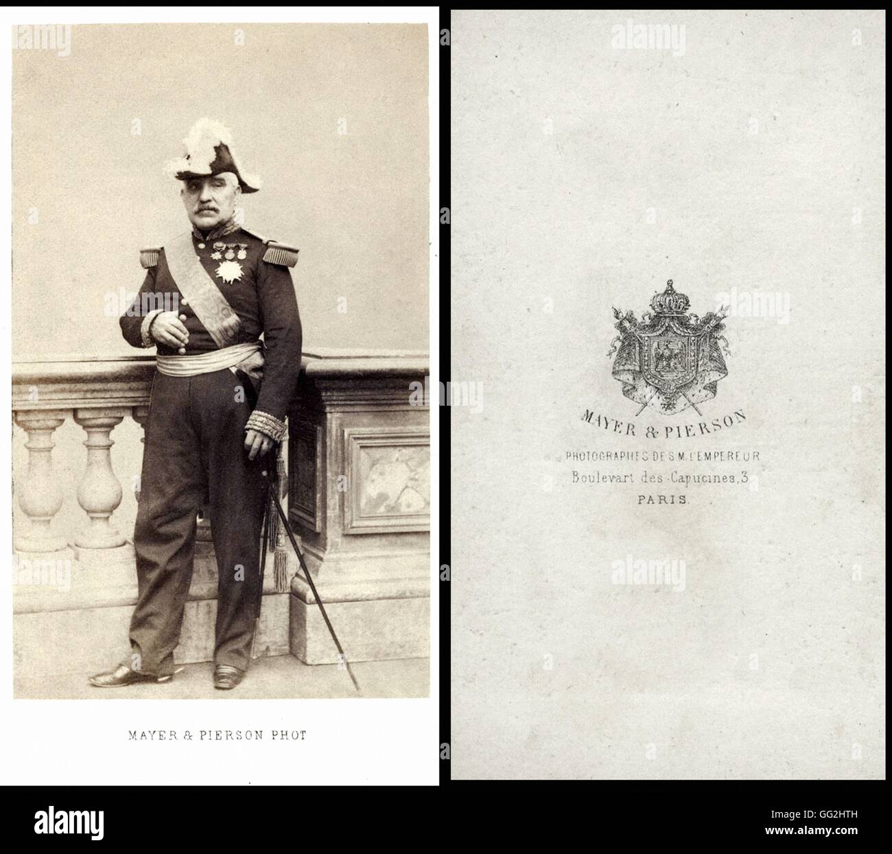 Genaral Aimable Pélissier (1794-1864), Herzog von Malakoff, Marschall von Frankreich Foto von Disdéri Größe: Visitenkarte Stockfoto