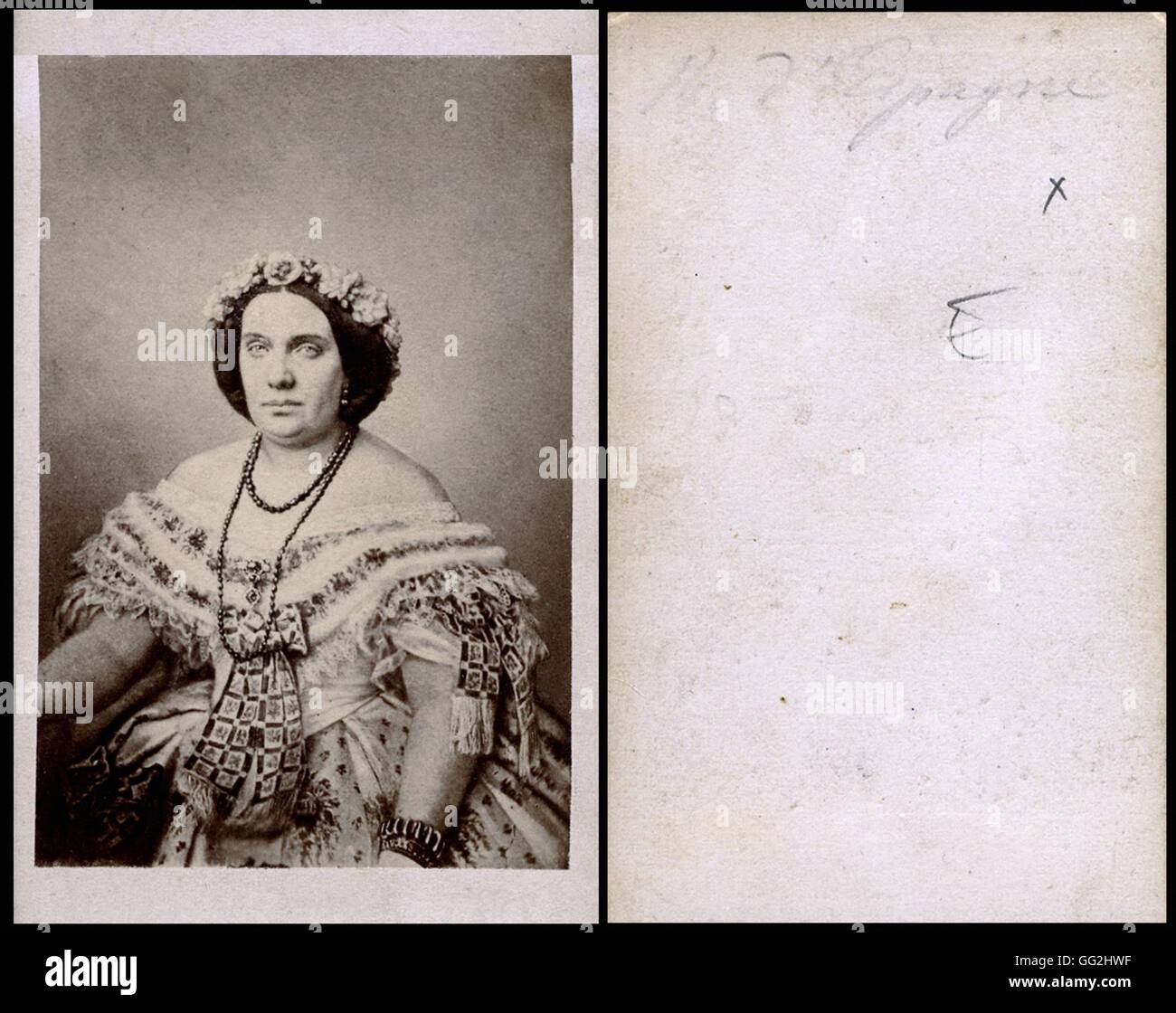 Porträt von Isabelle II. von Spanien (1830 – 1904), Königin von Spanien zwischen 1833 und 1868 Größe: Visitenkarte Stockfoto