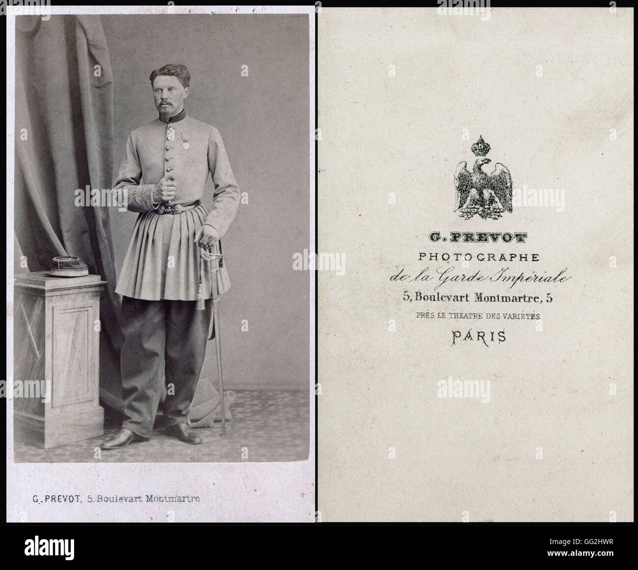 Porträt eines Offiziers aus der Akademie der Cavalry in Saumur Foto von Gerumi Prévot Größe: Visitenkarte Stockfoto