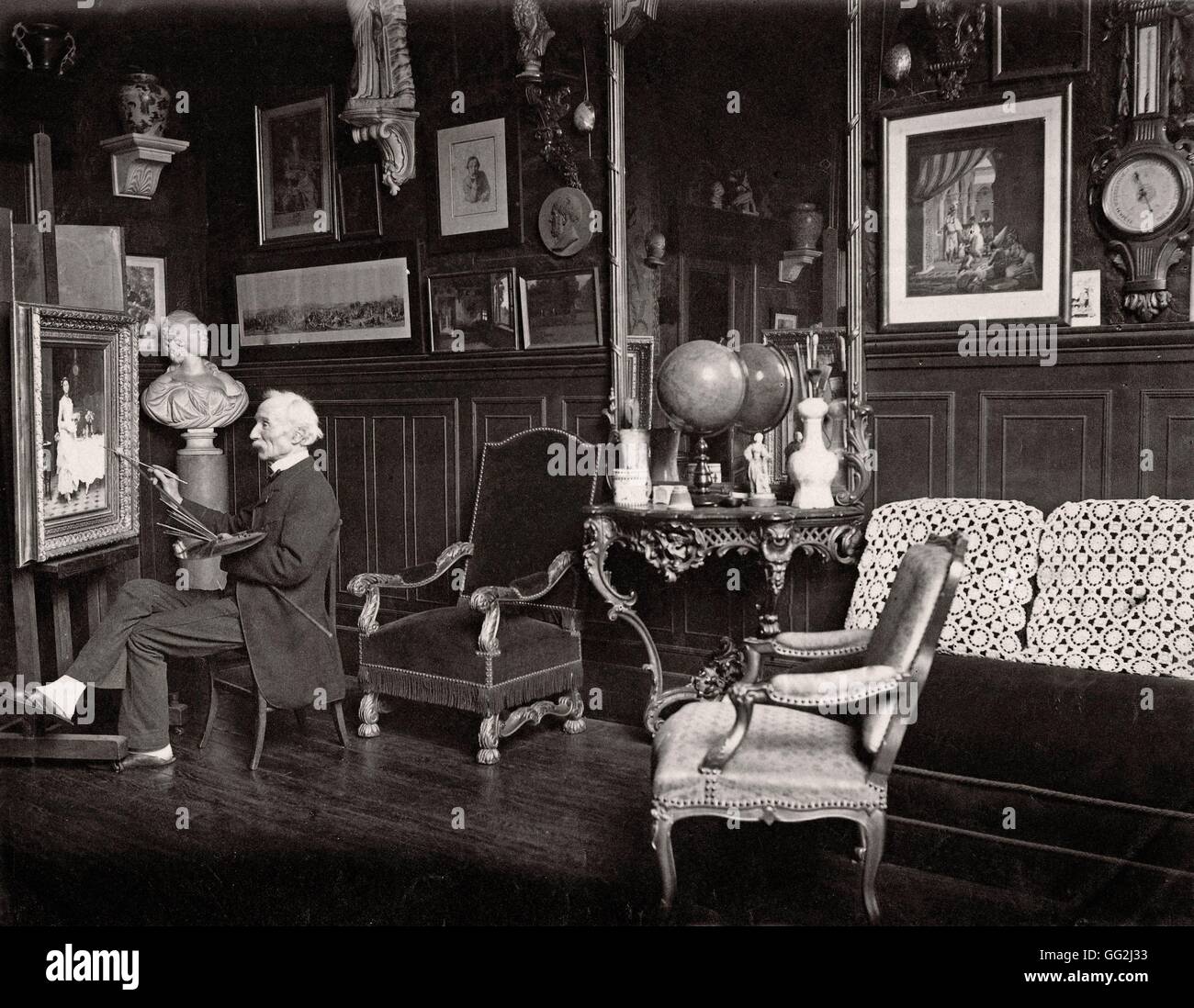 Wahrscheinlich Studio des französischen Malers Garraud (?), ca. 1885. Albumen print Stockfoto