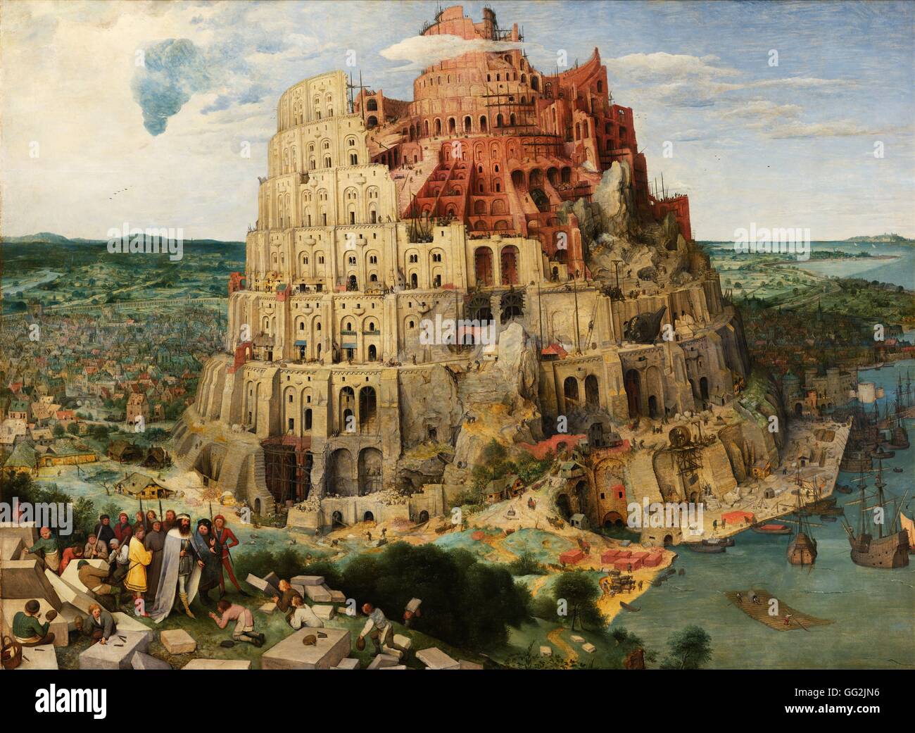 Pieter Bruegel der ältere (1525/30-1569) niederländische Schule der Turmbau zu Babel 1563, Öl auf Holz (1,14 x 1,55 m) Wien, Kunsthistorisches Museum Stockfoto