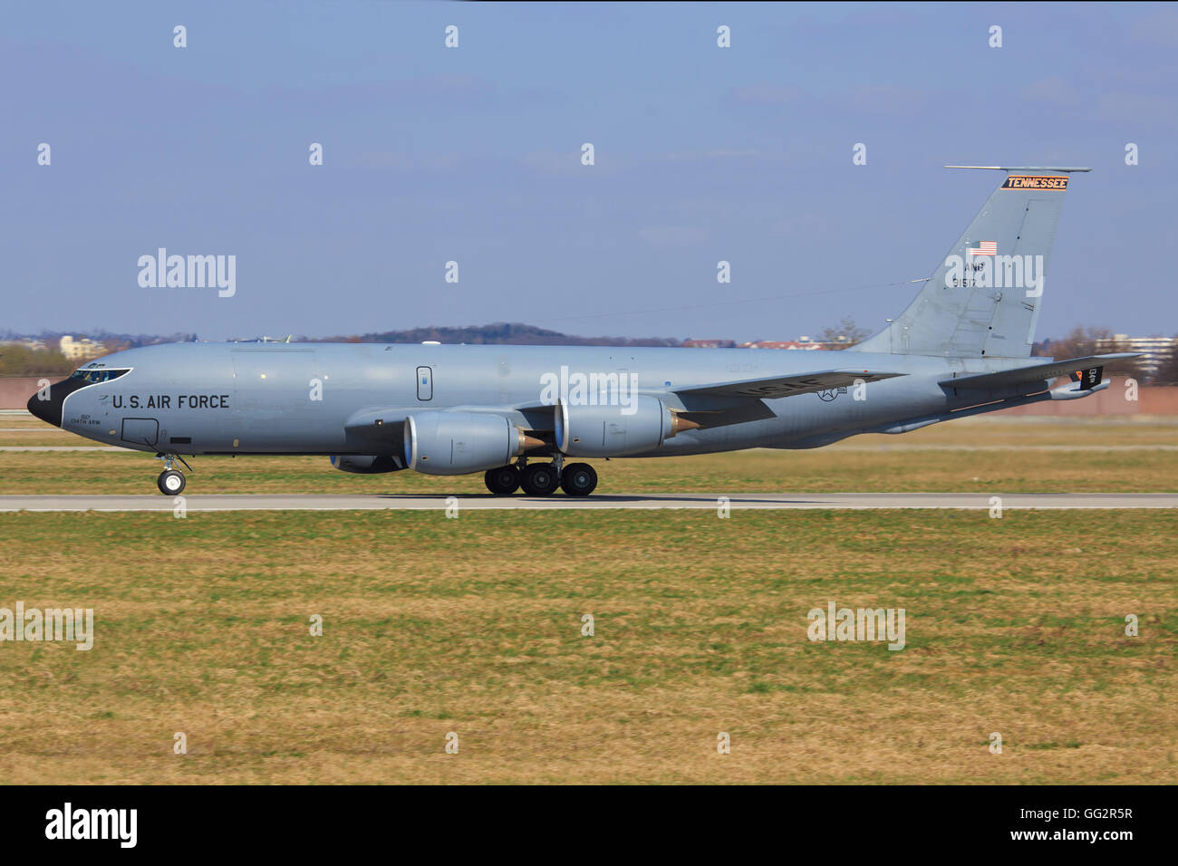 Stuttgart/Deutschland 8. Juni 2015: KC-135 aus USA Luftwaffe am Stuttgarter Flughafen. Stockfoto