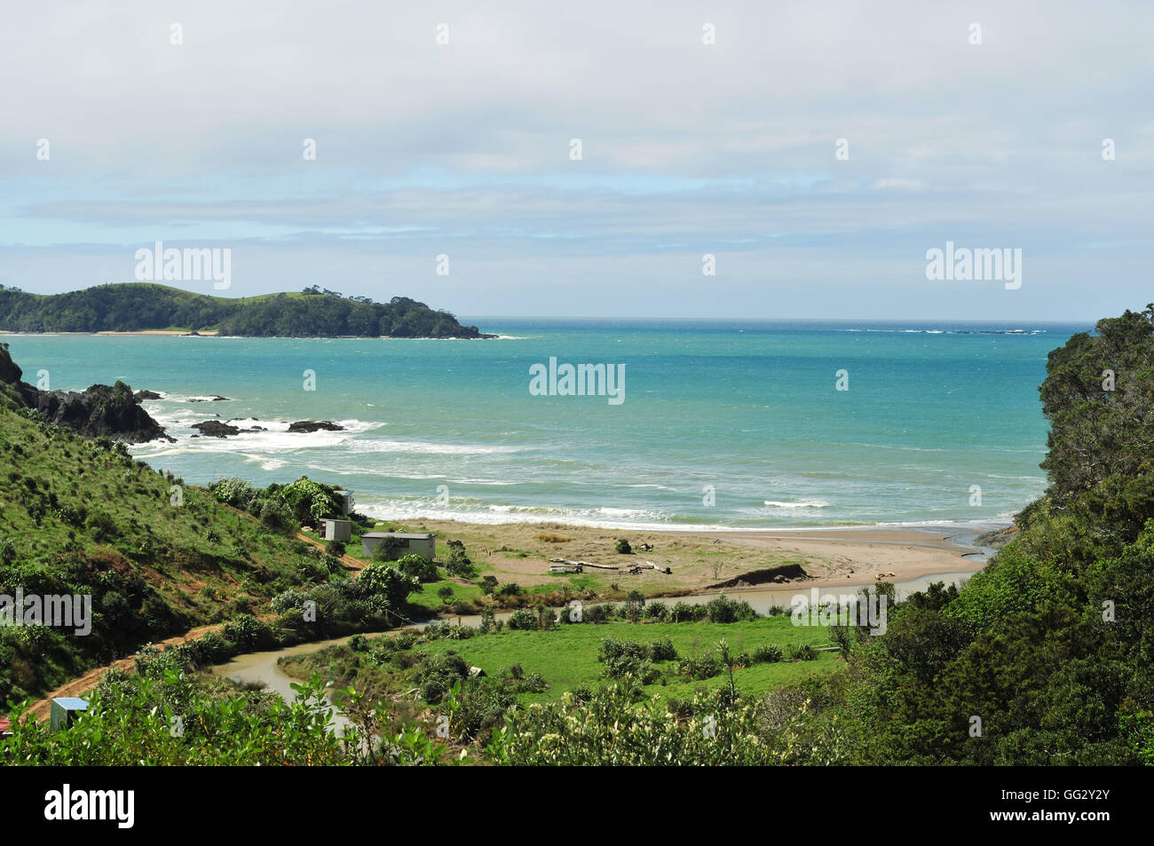 NZ Küstenblick felsigen Ozean Strand Stockfoto
