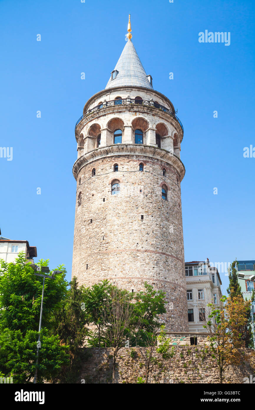 Galata-Turm, einer der beliebtesten Sehenswürdigkeiten von Istanbul, Türkei Stockfoto