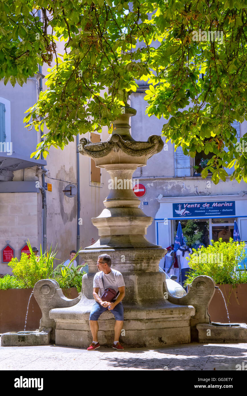 Brunnen in St Remy de Provence, Frankreich Stockfoto