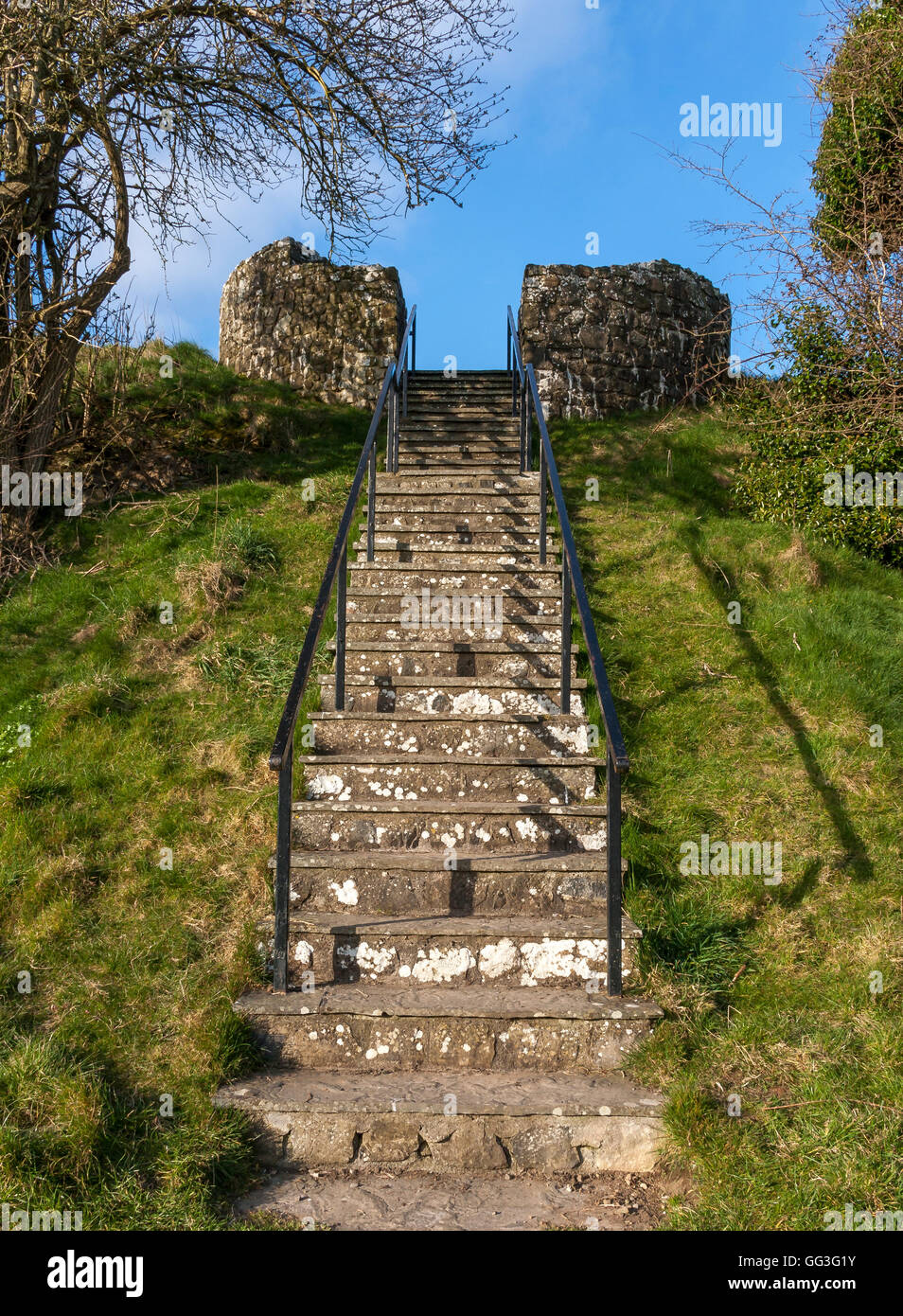 Schritte bis zum Taubenschlag im Vordergrund Abtei Westmeath Irland Stockfoto