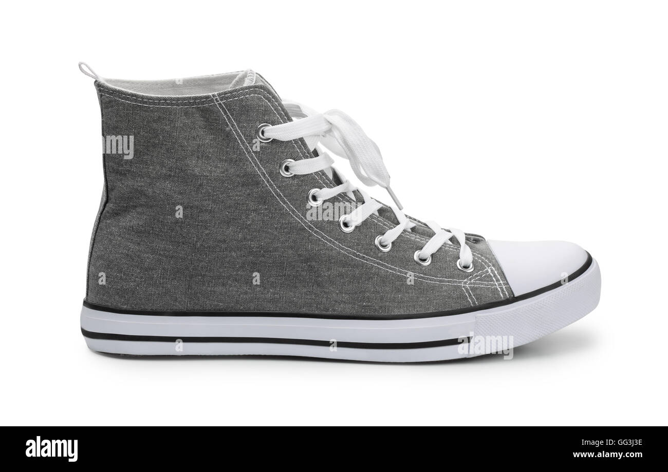 Mens Textile oberen Sportschuh isoliert auf weiss Stockfoto