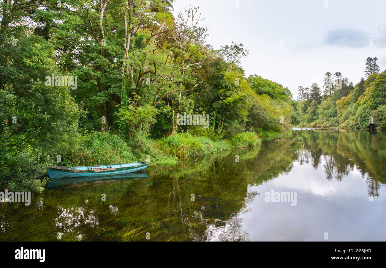 Landschaftliche Sehenswürdigkeit in der Nähe von Cong Abbey, County Mayo, Irland Stockfoto