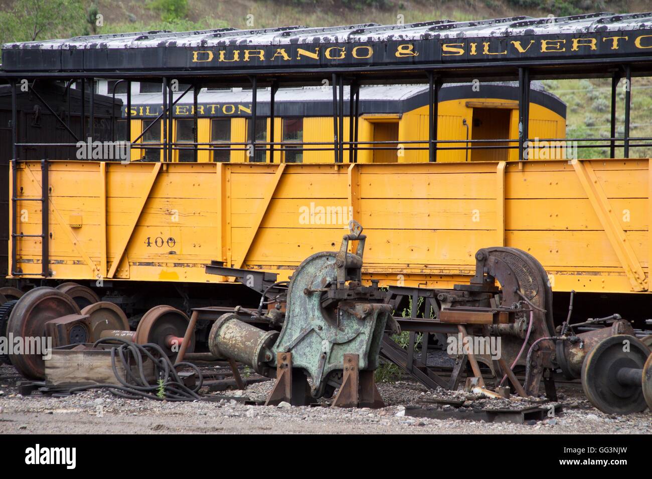 D & SNG RR Train Hof Durango, Colorado Stockfoto