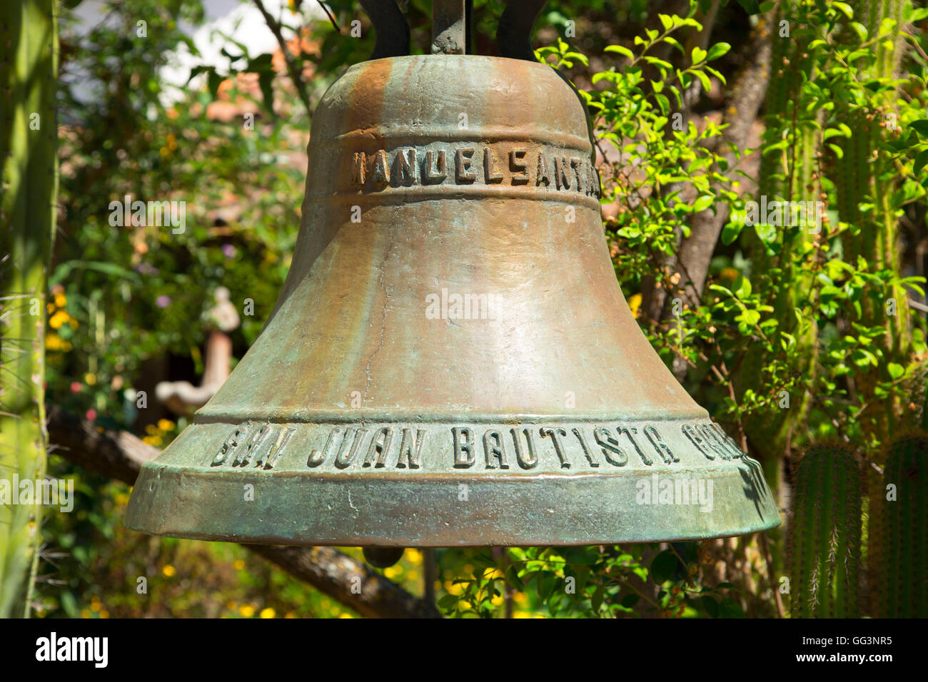 Mission Bell, Mission San Juan Bautista, San Juan Bautista, Kalifornien Stockfoto