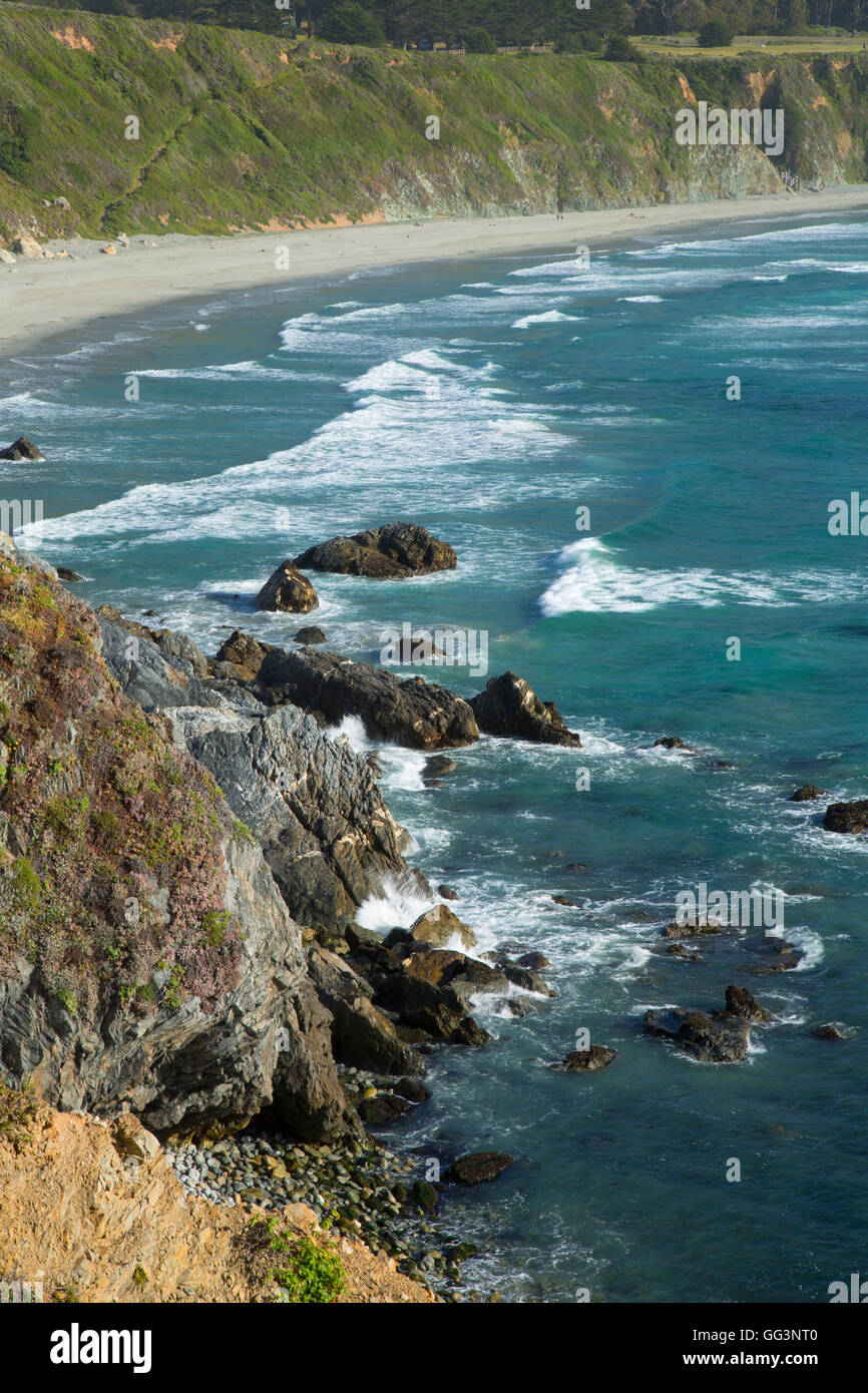 Küste von Klippe Trail in der Nähe von Prewitt Creek, Los Padres National Forest, Big Sur Coast Highway Scenic Byway, California Stockfoto