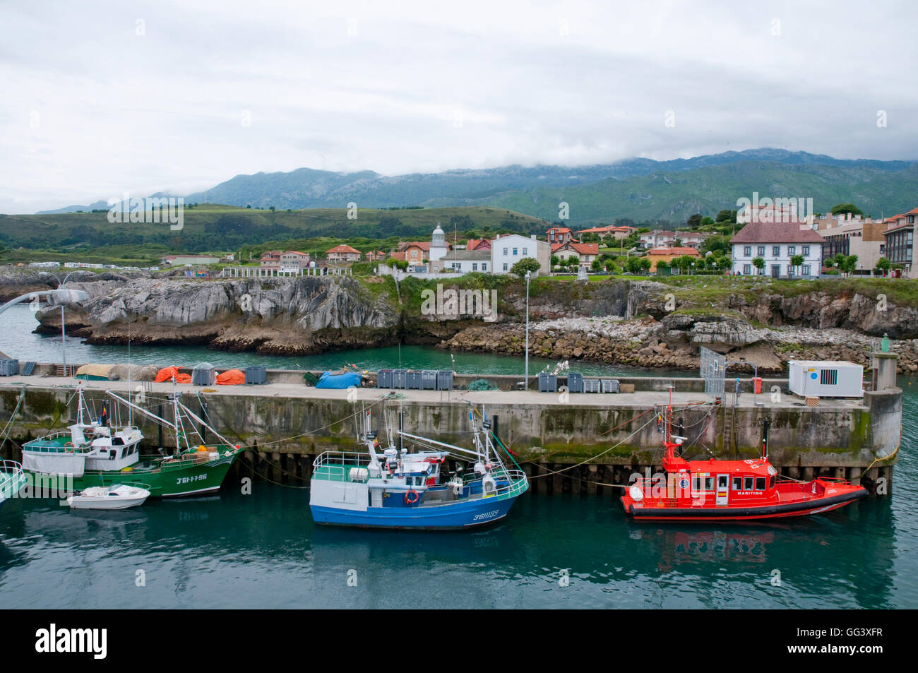 Hafen. Llanes, Asturien, Spanien. Stockfoto