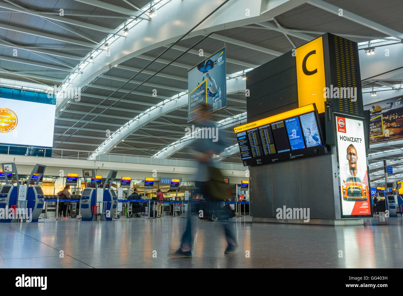 Terminal 5-Abflug-Lounge Stockfoto