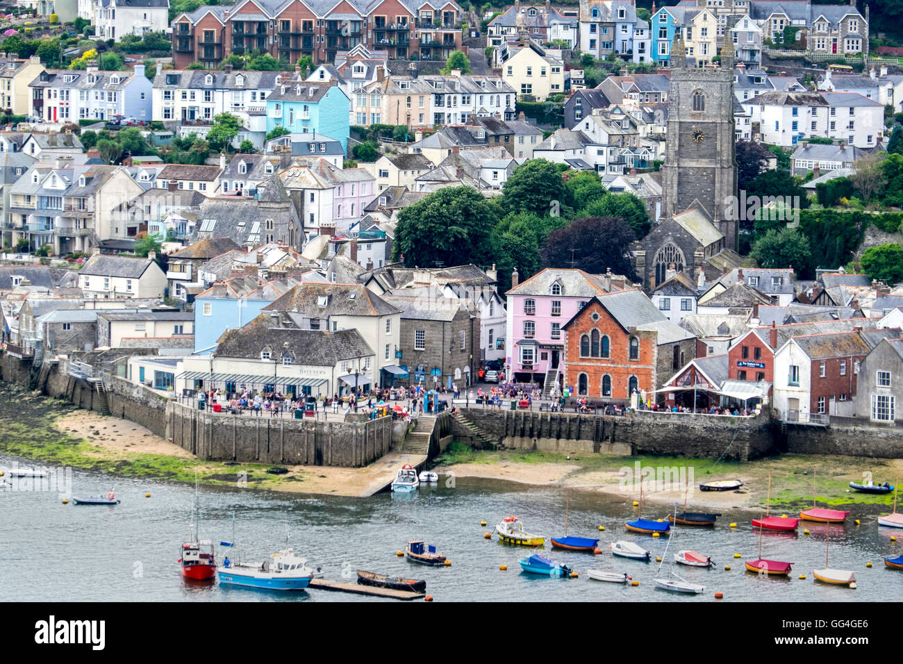 Die kornischen Stadt Fowey, beliebt bei Touristen und Segler Stockfoto