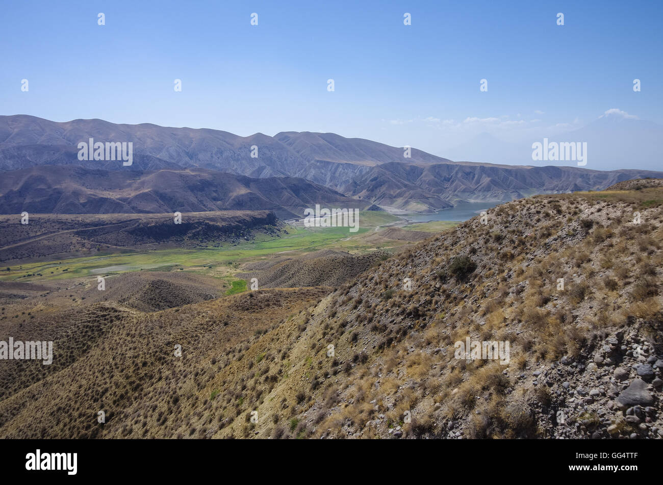 Berglandschaft in der Nähe des Azat-Stausees, Region Yerevan, Armenien Stockfoto