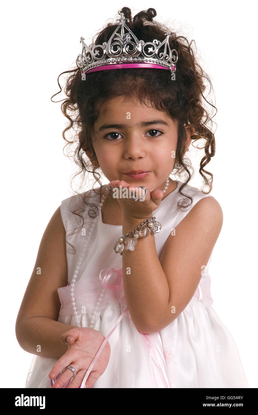 Ein Mädchen bläst einen Kuss Stockfoto