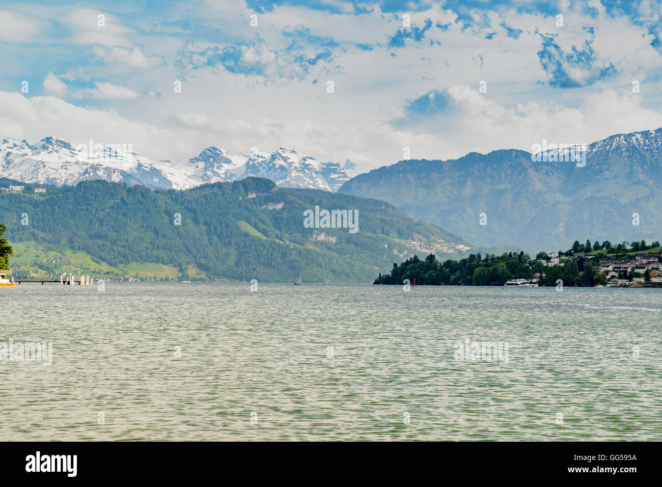 Blick auf den Vierwaldstättersee, die viertgrößte in der Schweiz Stockfoto