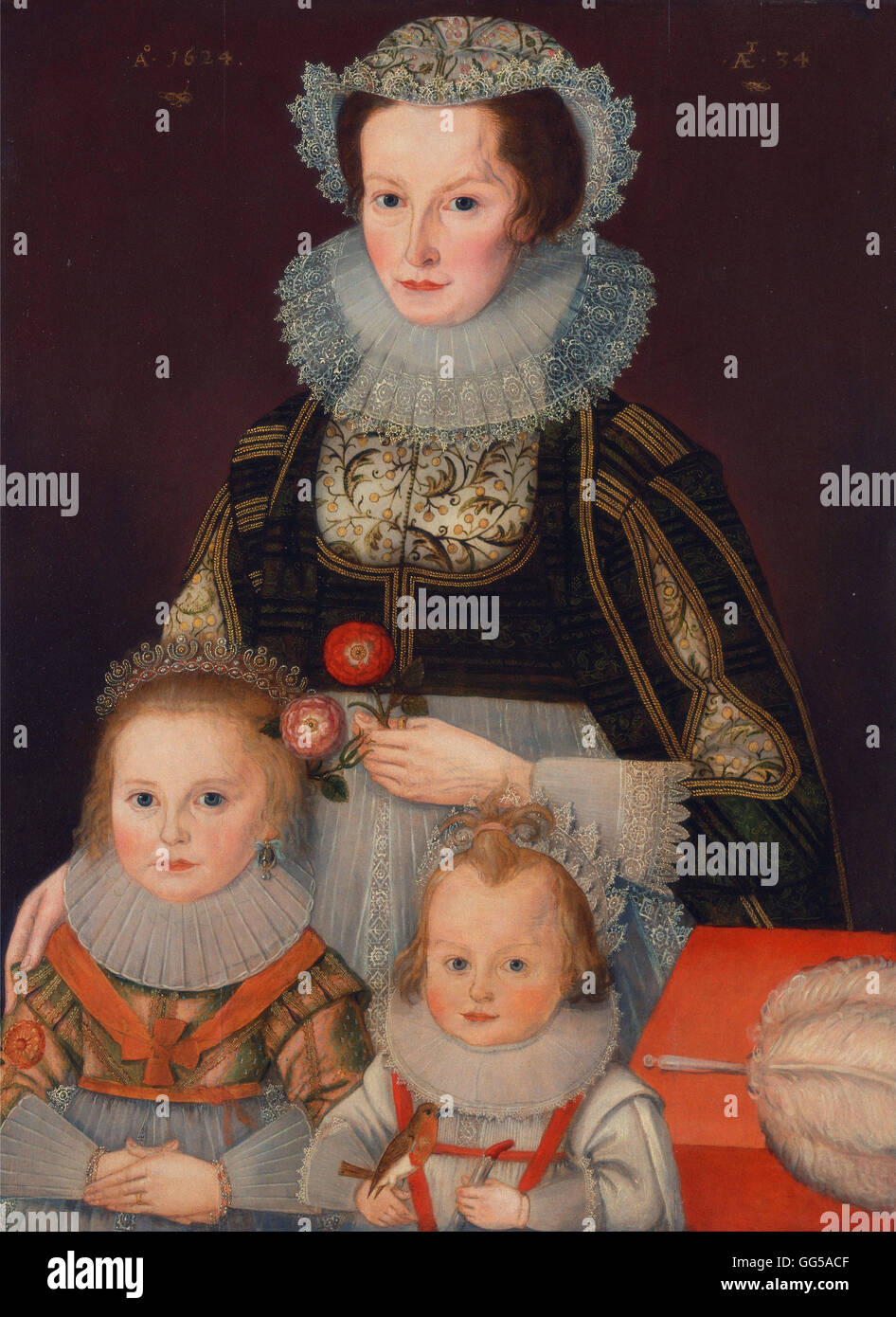Eine Frau und ihre beiden Kinder Stockfoto