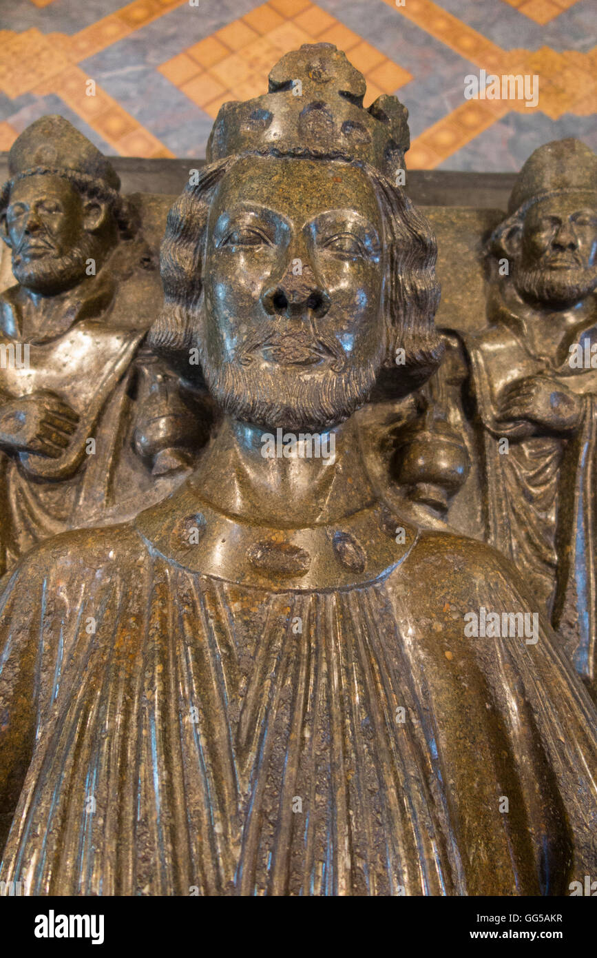 Das Grab von König John von England / König-Johann Bildnis in Worcester Kathedrale von Worcester. VEREINIGTES KÖNIGREICH. Stockfoto