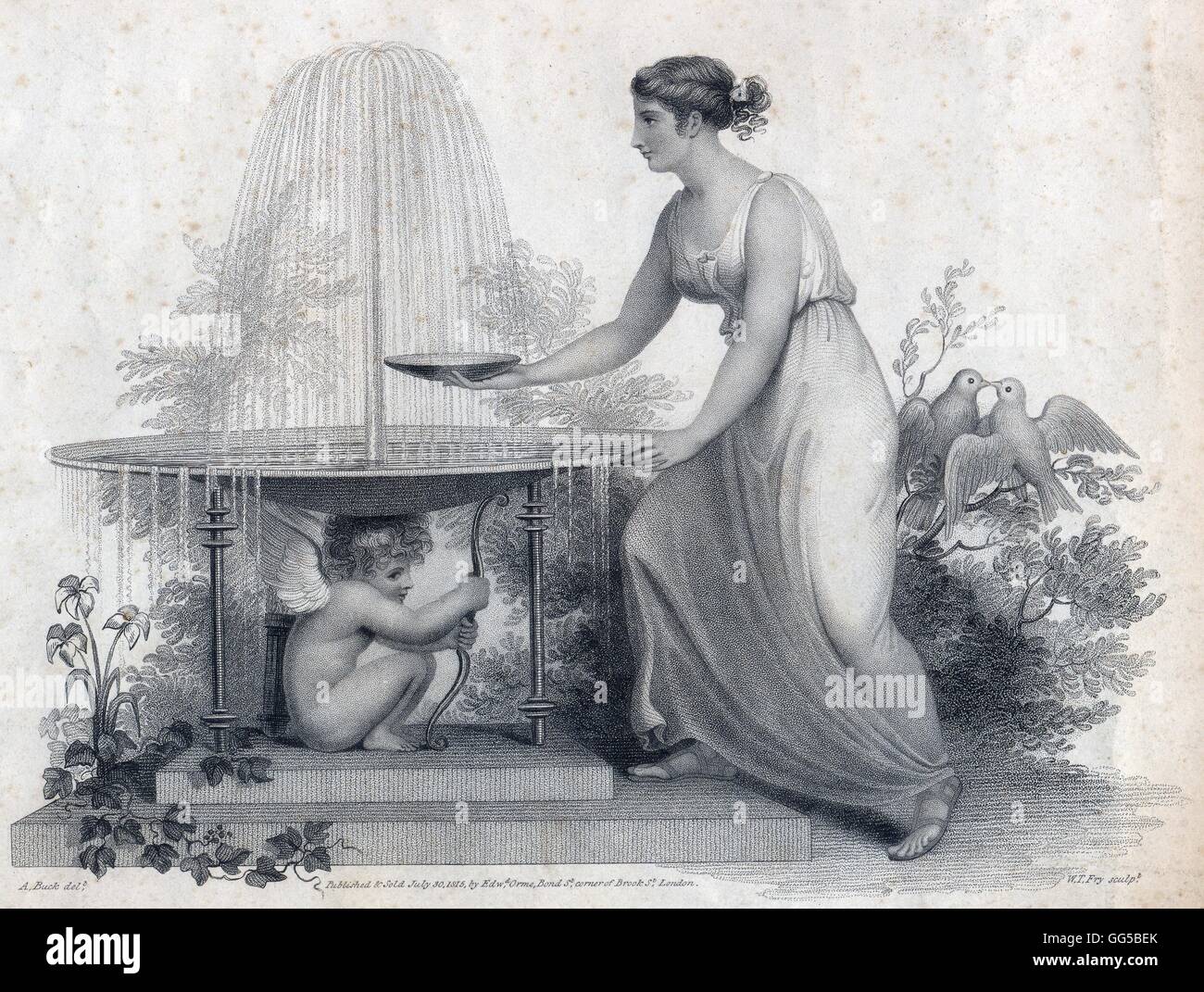 Der Brunnen der Liebe veröffentlicht & 30. Juli 1815 von Edwd Orme verkauft Stockfoto