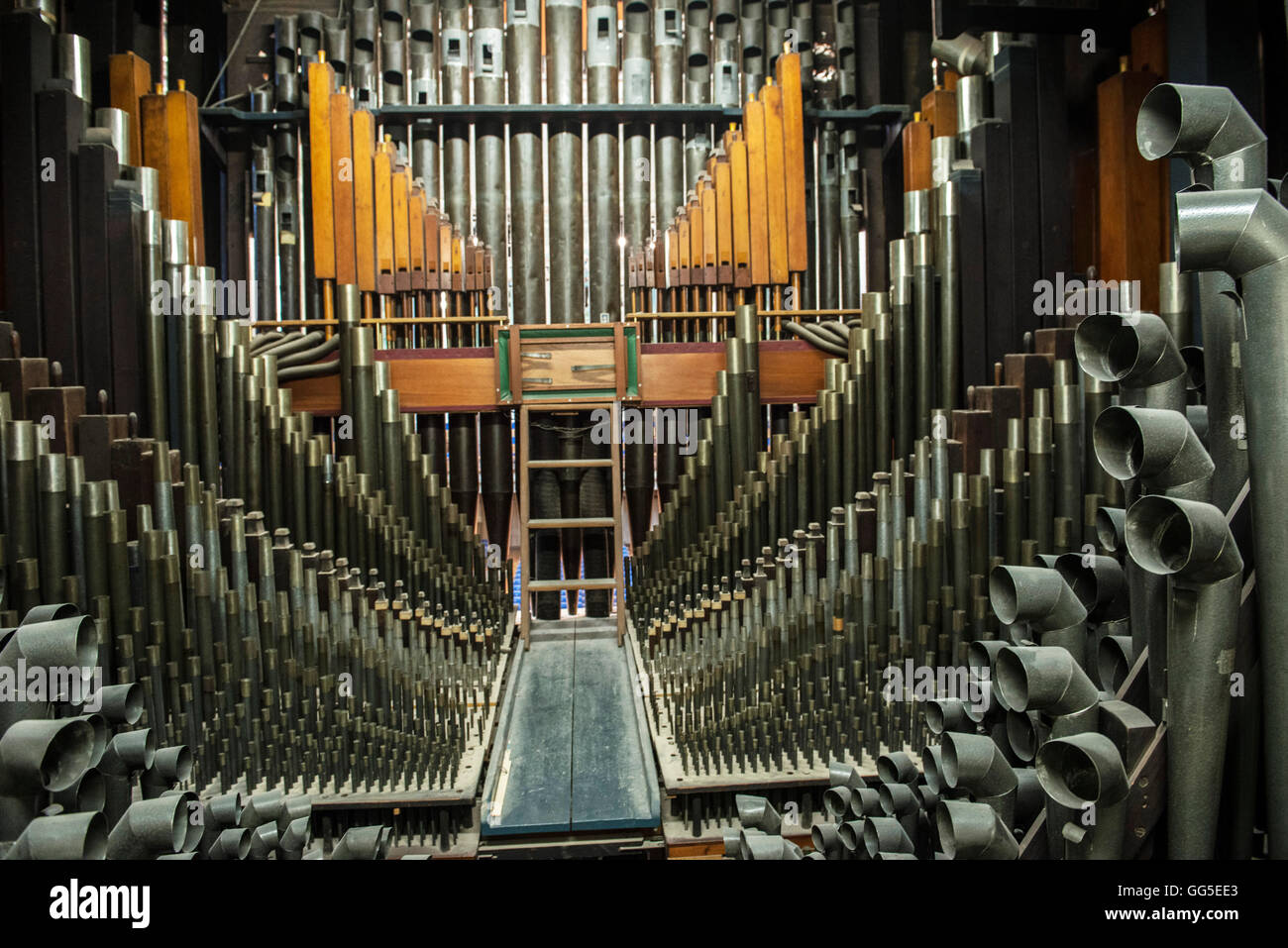 Im Inneren der weltberühmten Mulholland Grand Orgel, Belfast Stockfoto