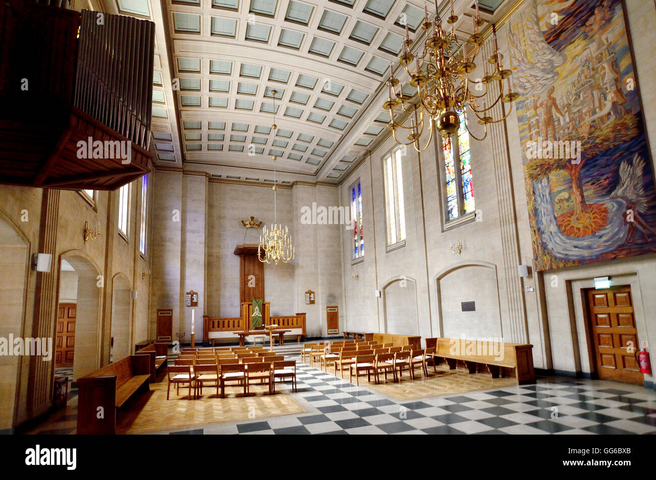 London, England, Vereinigtes Königreich. Dutch Church, Austin Friars (Nederlandse Kerk Londen) Interieur Stockfoto