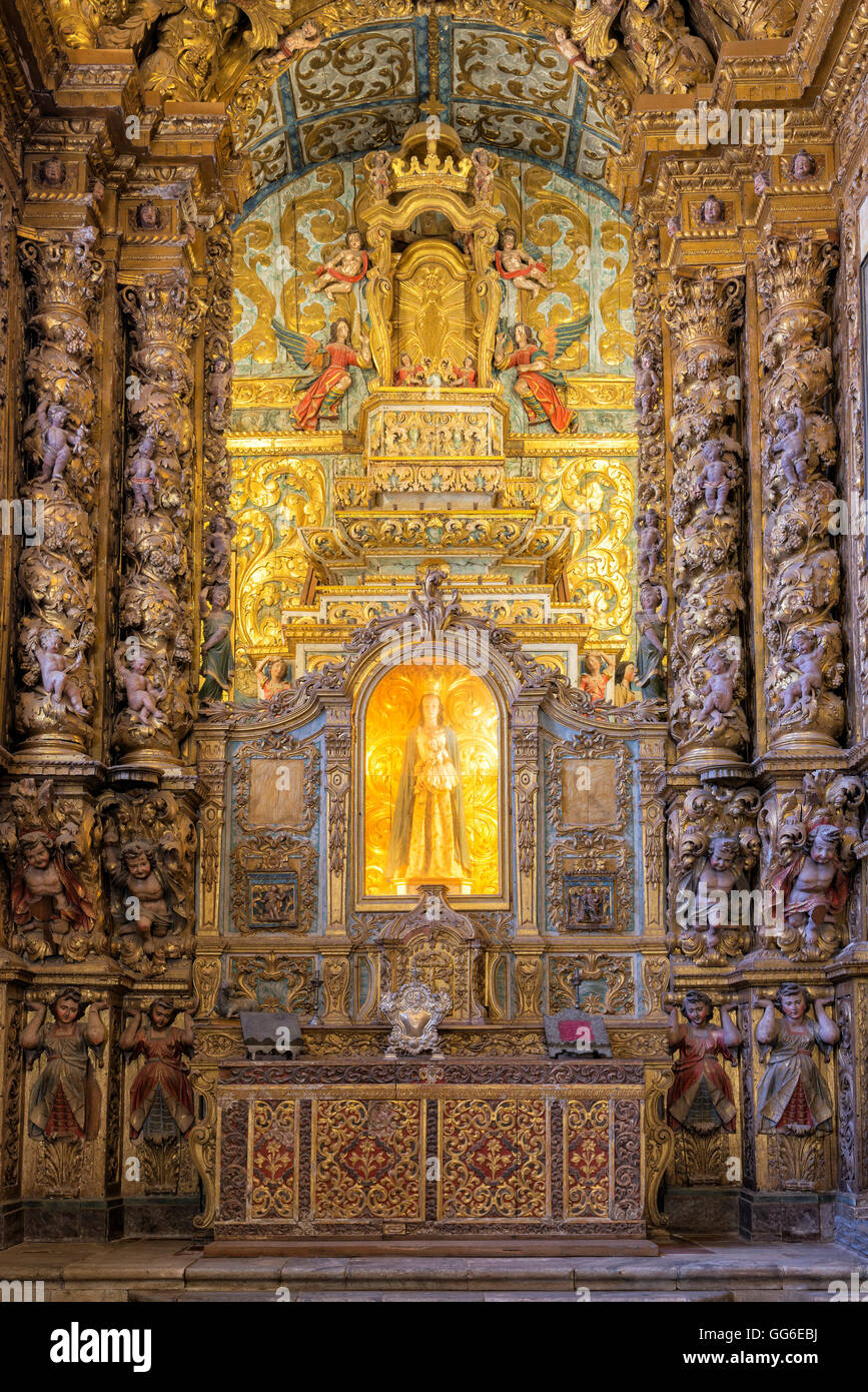 Hauptaltar, Convento de Nossa Senhora da Conceição, regionale Museum Dona Leonor, Beja, Alentejo, Portugal Stockfoto