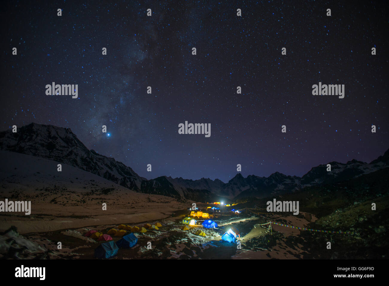 Ama Dablam Basislager, Himalaya, Nepal, Asien Stockfoto