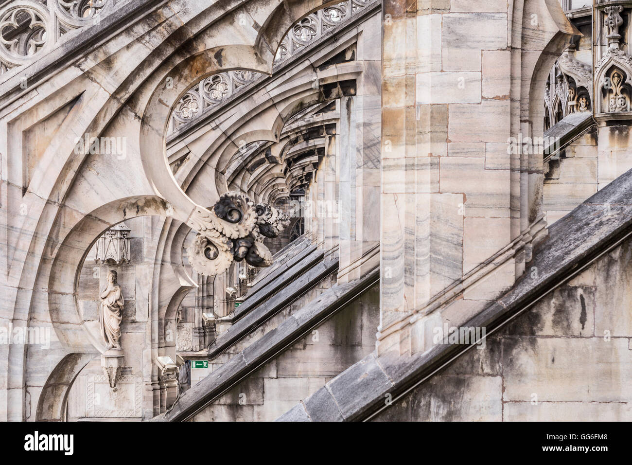 Das Dach des Duomo di Milano (Mailand Kathedrale), Mailand, Lombardei, Italien, Europa Stockfoto