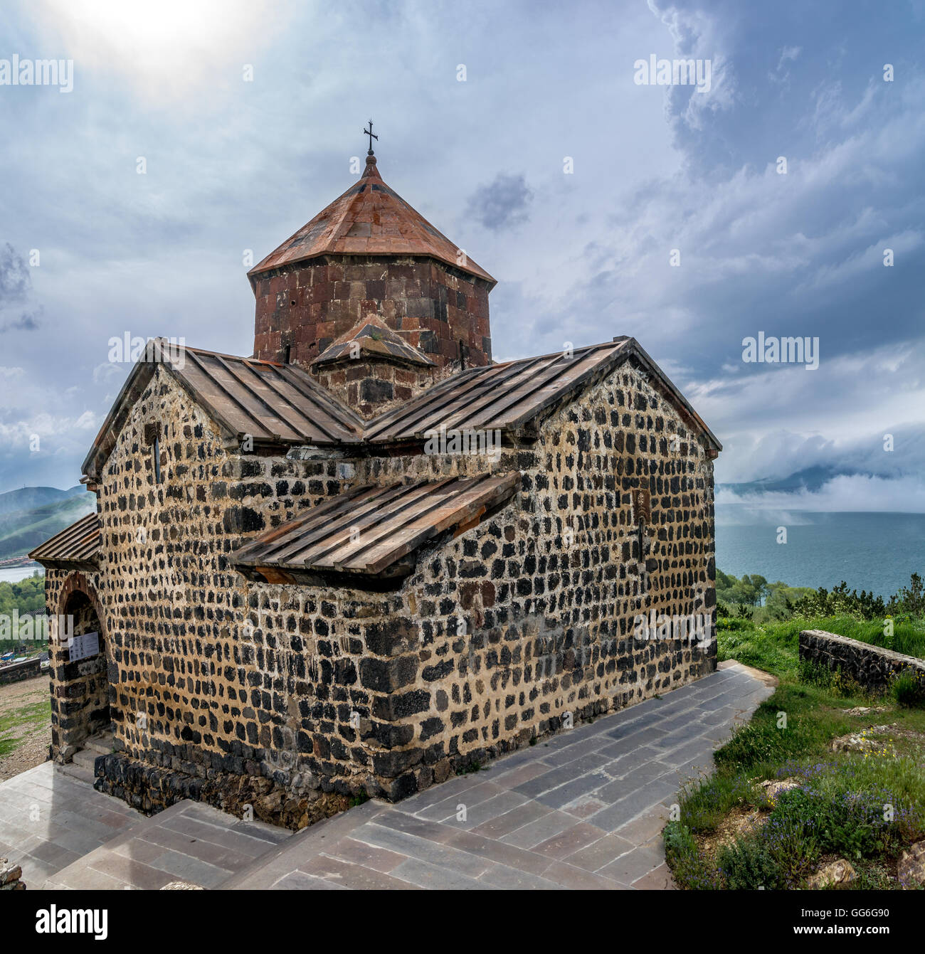 Surb Arakelots Kirche im Sevanavank Kloster in Armenien Stockfoto