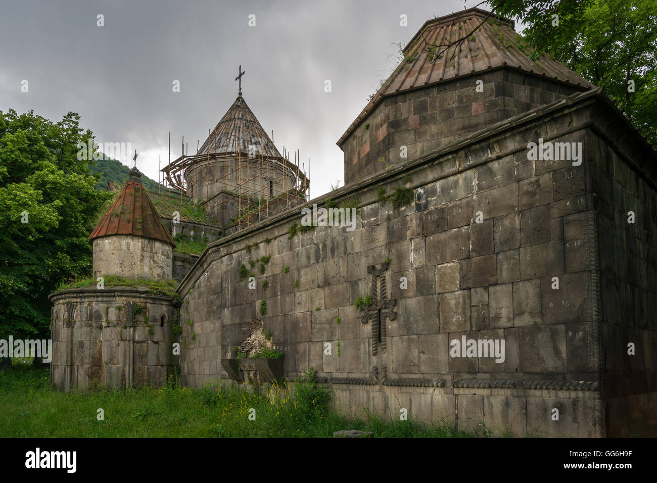 Scriptorium, St. Amenaprkitch Kirche und Surb Grigor Kapelle im Kloster Sanahin in Armenien Stockfoto