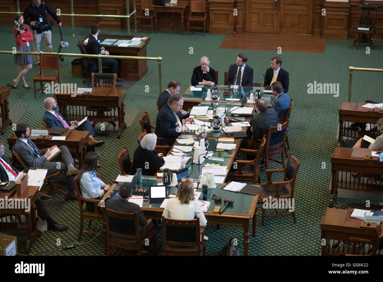 Vertreter von der American Civil Liberties Union Zeugen bei einem Texas Senats-Ausschuss über "Religionsfreiheit" bill Stockfoto