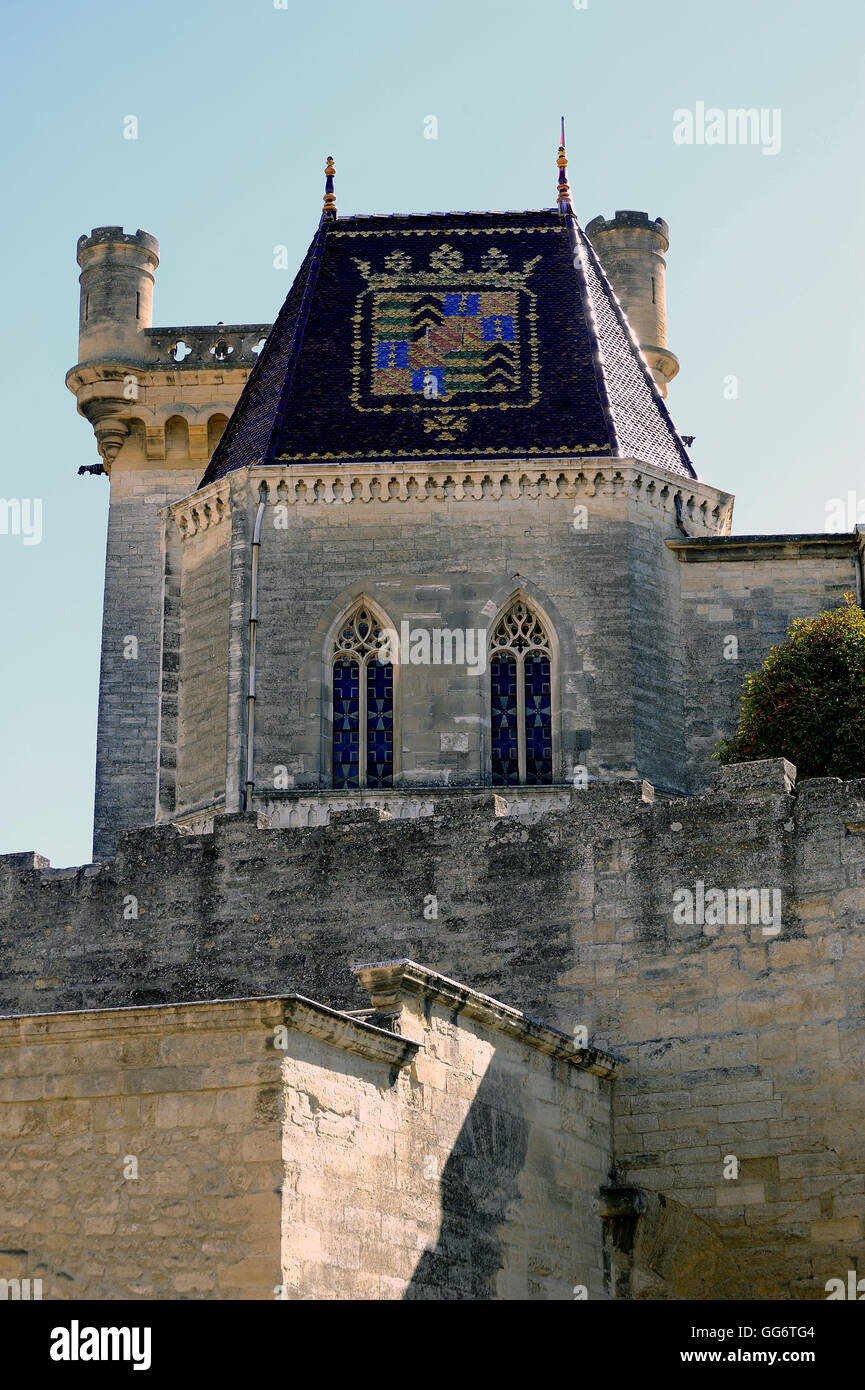 Ducal Palast der Stadt Uzès befindet sich im französischen Departement Gard Stockfoto