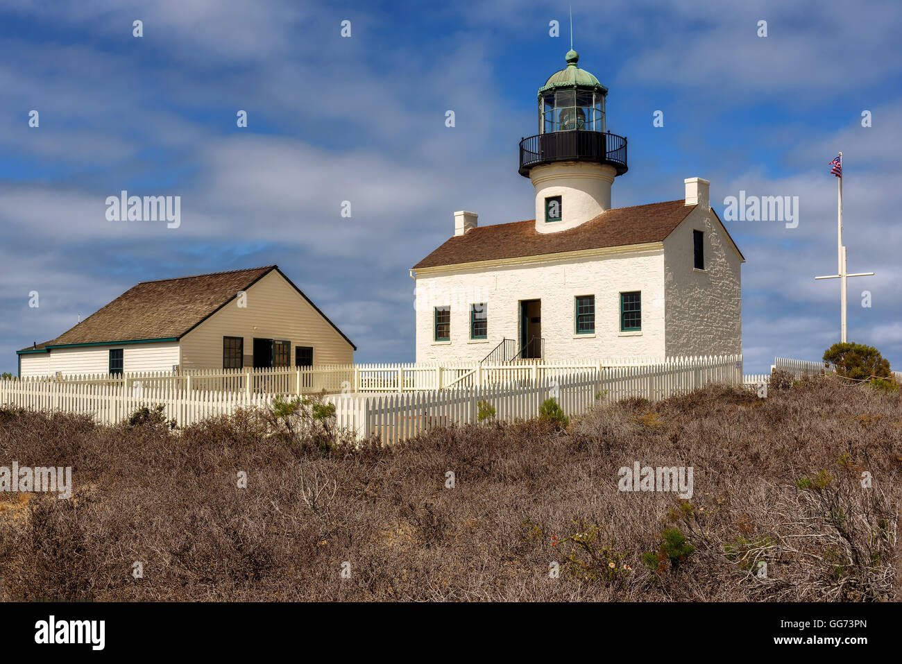 Point Loma Leuchtturm am Cabrillo National Monument in San Diego, Kalifornien Stockfoto