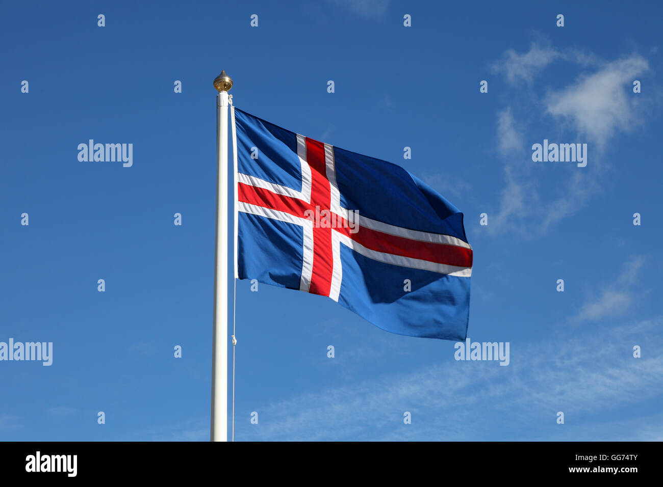 Island-Nationalflagge Stockfoto